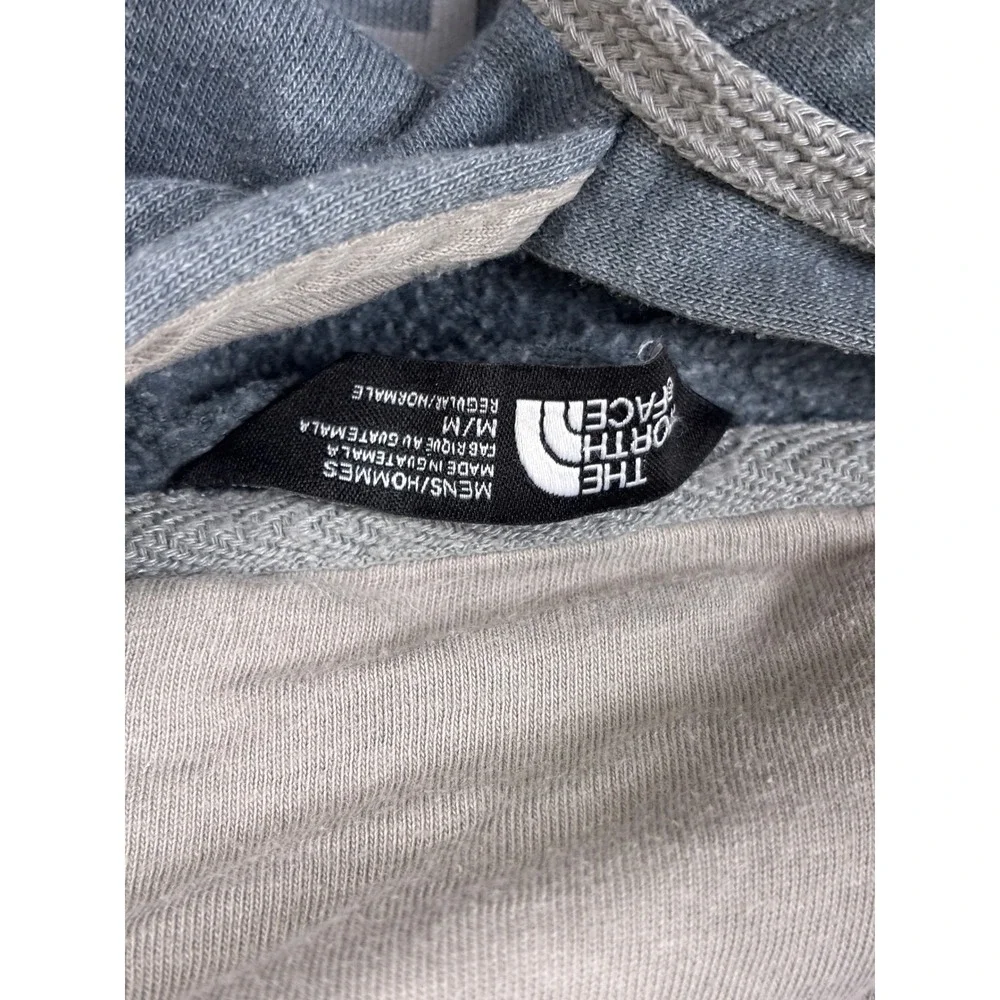 The North Face Mens Blue Gray Heather Logo Pullover Hoodie Size Medium